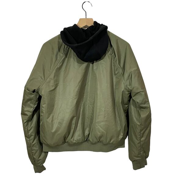 Aeropostale Hooded Bomber Jacket - Green - Large - Picture 3 of 16